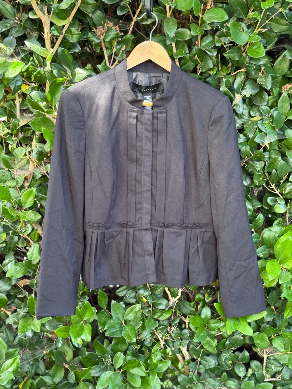 Apostrophe Black Pleated Peplum Blazer